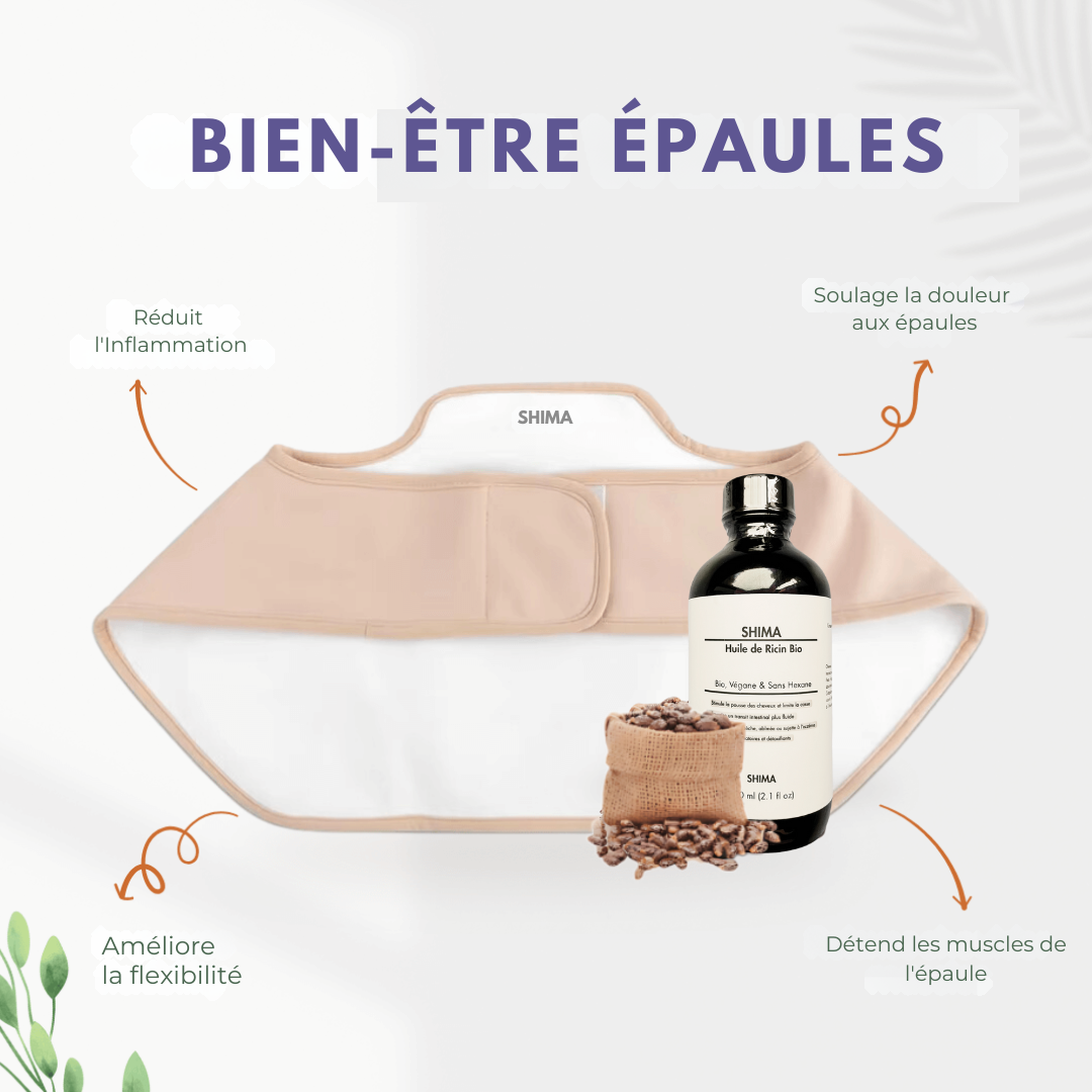 Kit de Bien-Être Épaules| SHIMA™ (Enveloppe + Huile )