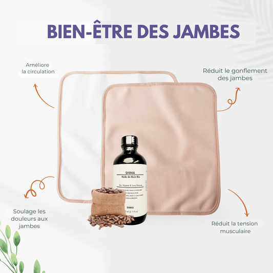 Kit de Bien-Être Jambes | SHIMA™ (Enveloppe + Huile )